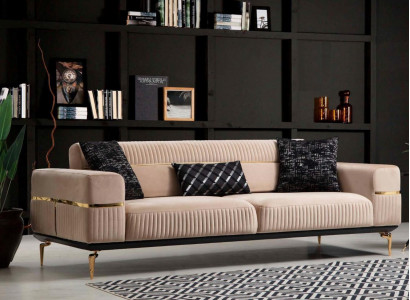 Luxury Sofa Design Three-Seater Modern Couch Beige Sofas Furniture Upholstery Loft New